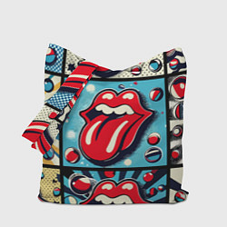 Сумка-шопер Rolling Stones logo - pop art, цвет: 3D-принт