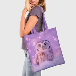 Сумка-шопер Удивленная сова, цвет: 3D-принт — фото 2
