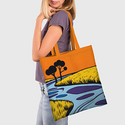 Сумка-шопер Пейзаж с фантастической природой, цвет: 3D-принт — фото 2
