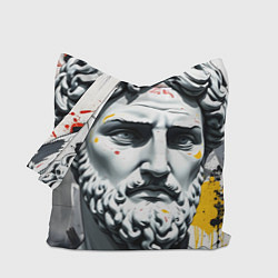 Сумка-шопер Античный портрет и краска, цвет: 3D-принт