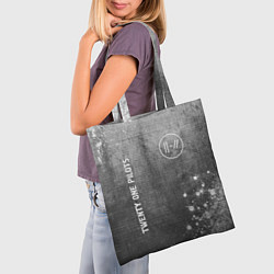 Сумка-шопер Twenty One Pilots - grey gradient вертикально, цвет: 3D-принт — фото 2