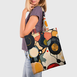 Сумка-шопер Абстракция с кругами и краской, цвет: 3D-принт — фото 2
