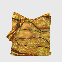 Сумка-шопер Золотая текстура с блестками, цвет: 3D-принт