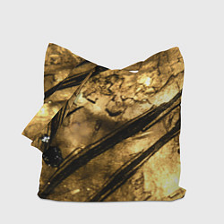 Сумка-шопер Золото с черной текстурой, цвет: 3D-принт