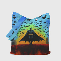 Сумка-шопер Бэтмен и летучие мыши, цвет: 3D-принт