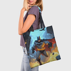 Сумка-шопер Бэтмен в прыжке, цвет: 3D-принт — фото 2