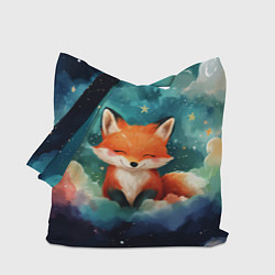 Сумка-шопер Лисенок на облаках, цвет: 3D-принт