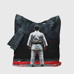 Сумка-шопер Айкидоист на черном, цвет: 3D-принт