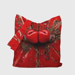 Сумка-шопер Кикбоксеркие перчатки в красном, цвет: 3D-принт