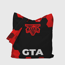 Сумка-шопер GTA - red gradient по-центру, цвет: 3D-принт