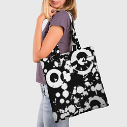 Сумка-шопер Модная чб абстракция - нейроарт, цвет: 3D-принт — фото 2