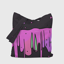 Сумка-шопер Фиолетовая текстура на черном фоне, цвет: 3D-принт