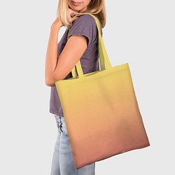 Сумка-шопер Градиент нежный жёлто-розовый, цвет: 3D-принт — фото 2