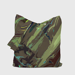 Сумка-шопер Абстракция тон хаки, цвет: 3D-принт