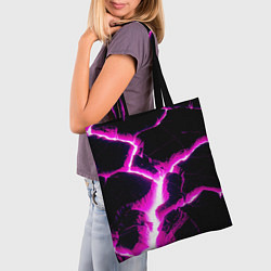 Сумка-шопер Color pink black, цвет: 3D-принт — фото 2