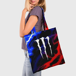 Сумка-шопер Monster energy молнии неон, цвет: 3D-принт — фото 2