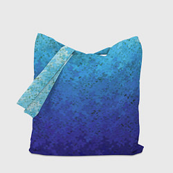 Сумка-шопер Сине-голубой градиент текстура, цвет: 3D-принт