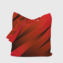 Сумка-шопер Красно-коричневый абстрактные полосы, цвет: 3D-принт