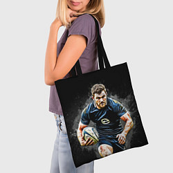 Сумка-шопер Регбист на черном, цвет: 3D-принт — фото 2