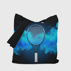 Сумка-шопер Теннисная ракетка синий дым, цвет: 3D-принт