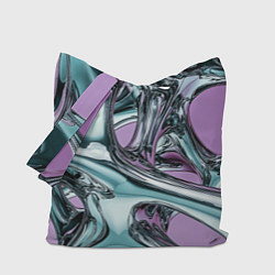 Сумка-шопер Металлическая абстракция на фиолетовом фоне, цвет: 3D-принт