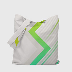 Сумка-шоппер Color white line green