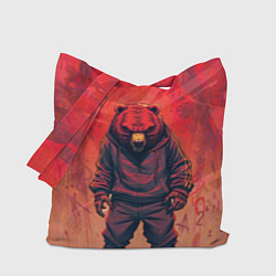 Сумка-шопер Мишка на спорте, цвет: 3D-принт