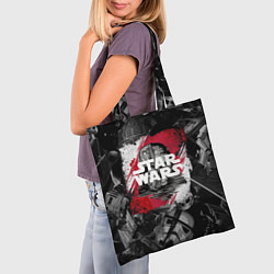 Сумка-шопер Звездные войны патерн с героями, цвет: 3D-принт — фото 2