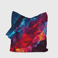 Сумка-шопер Красные и синие минералы, цвет: 3D-принт