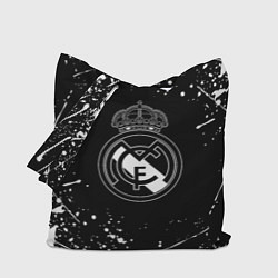 Сумка-шопер Real Madrid белые краски, цвет: 3D-принт