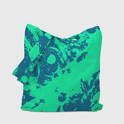 Сумка-шопер Сине-зелёный абстракция краски, цвет: 3D-принт