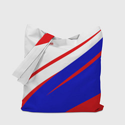 Сумка-шопер Россия бело-сине-красный, цвет: 3D-принт