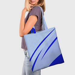 Сумка-шопер Светло-синий текстура с полосой, цвет: 3D-принт — фото 2
