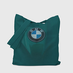 Сумка-шопер Логотип BMW на зелёном фоне, цвет: 3D-принт