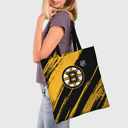 Сумка-шопер Бостон Брюинз - брызги краски, цвет: 3D-принт — фото 2