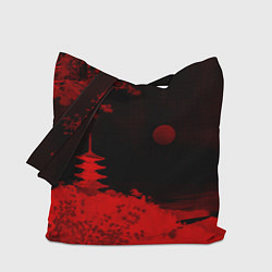 Сумка-шоппер Башня в красной сепии