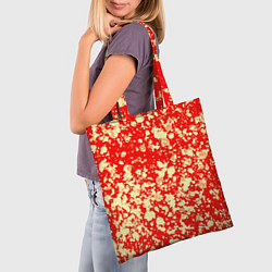 Сумка-шопер Пятнистый красно-жёлтый, цвет: 3D-принт — фото 2