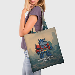 Сумка-шопер Гиппоптимус Прайм - бегемот трансформер, цвет: 3D-принт — фото 2