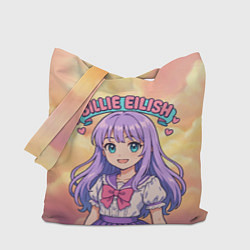 Сумка-шопер Билли Айлиш в аниме стиле, цвет: 3D-принт
