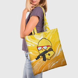 Сумка-шопер Курица и автомат, цвет: 3D-принт — фото 2