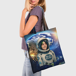 Сумка-шопер Билли Айлиш в стиле космонавта, цвет: 3D-принт — фото 2