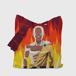 Сумка-шопер Saitama in fire, цвет: 3D-принт