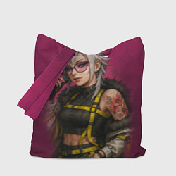 Сумка-шопер Девушка с татуировкой в очках, цвет: 3D-принт