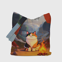 Сумка-шопер Котик в кубическом мире, цвет: 3D-принт