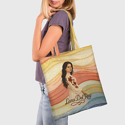 Сумка-шопер Lana Del Rey в платье с цветами, цвет: 3D-принт — фото 2