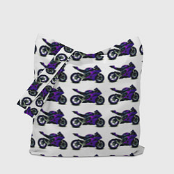 Сумка-шопер Motorcycle purple gloss, цвет: 3D-принт