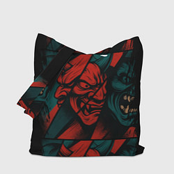Сумка-шопер Демоны Oni - нейроарт, цвет: 3D-принт