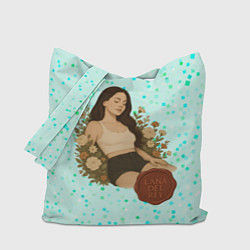 Сумка-шоппер Lana Del Rey сидит в цветах