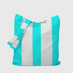 Сумка-шопер Color light blue white lines, цвет: 3D-принт