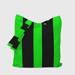 Сумка-шопер Color green black lines, цвет: 3D-принт